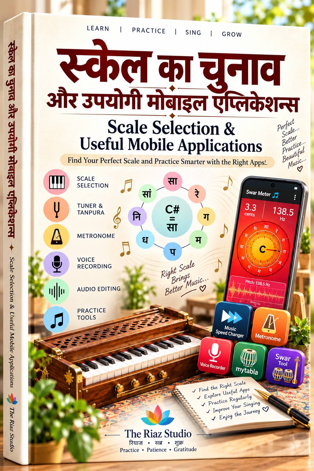 सही स्केल चुनना और Mobile Applications का उपयोग — Scale Selection & Music Applications (The Riaz Studio E-Book cover)