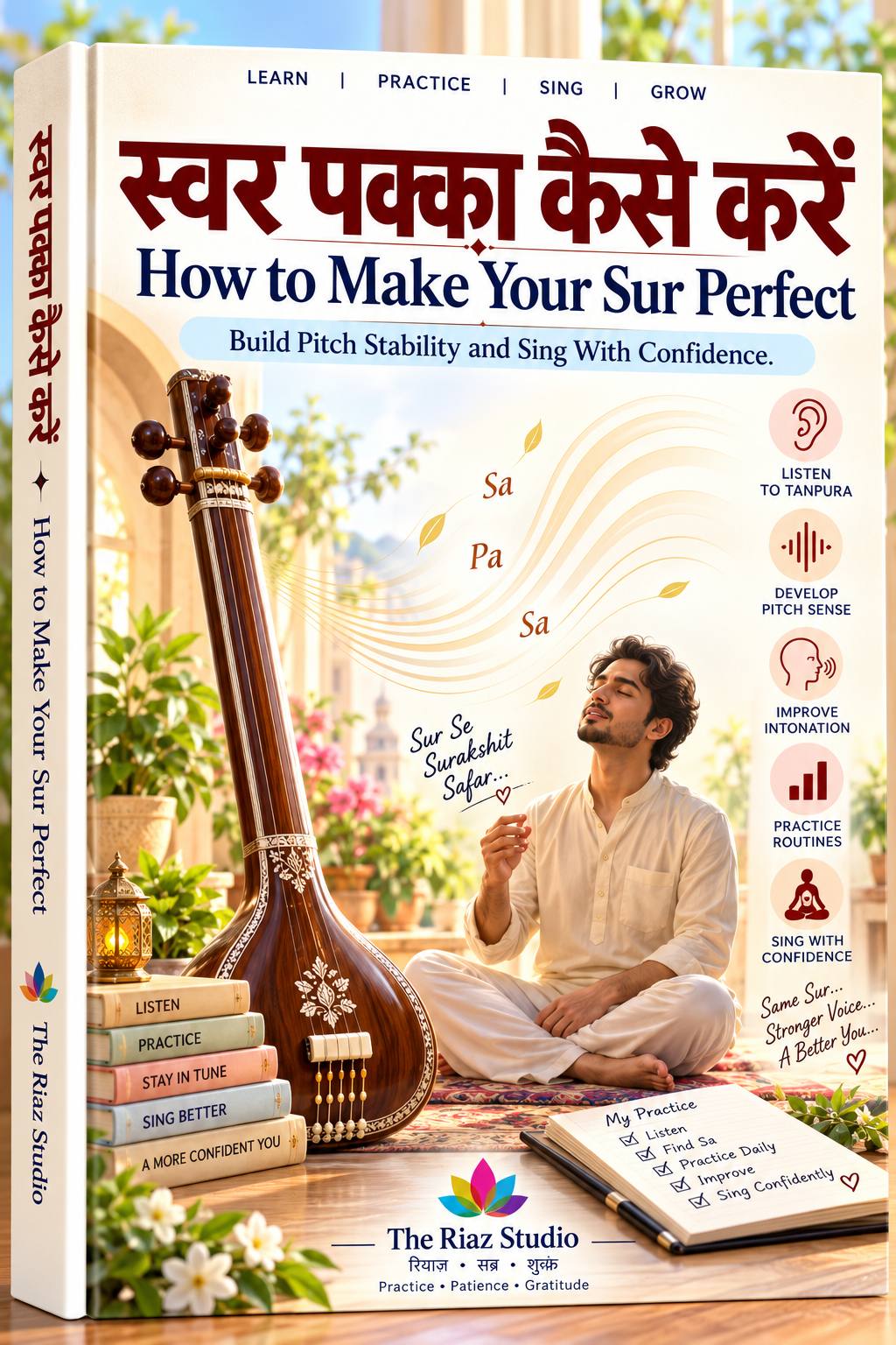सुर को पक्का करना — Tanpura Mastery — Pitch Stability (The Riaz Studio E-Book cover)
