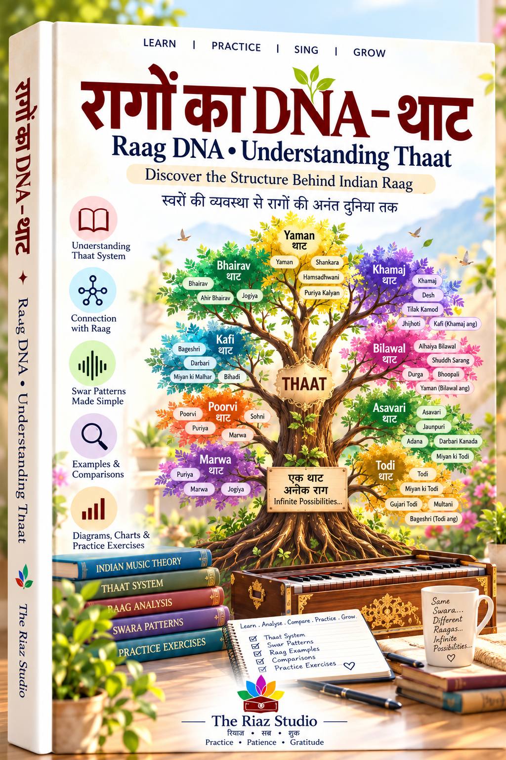 रागों का DNA — थाट — Raag DNA — Understanding Thaat (The Riaz Studio E-Book cover)