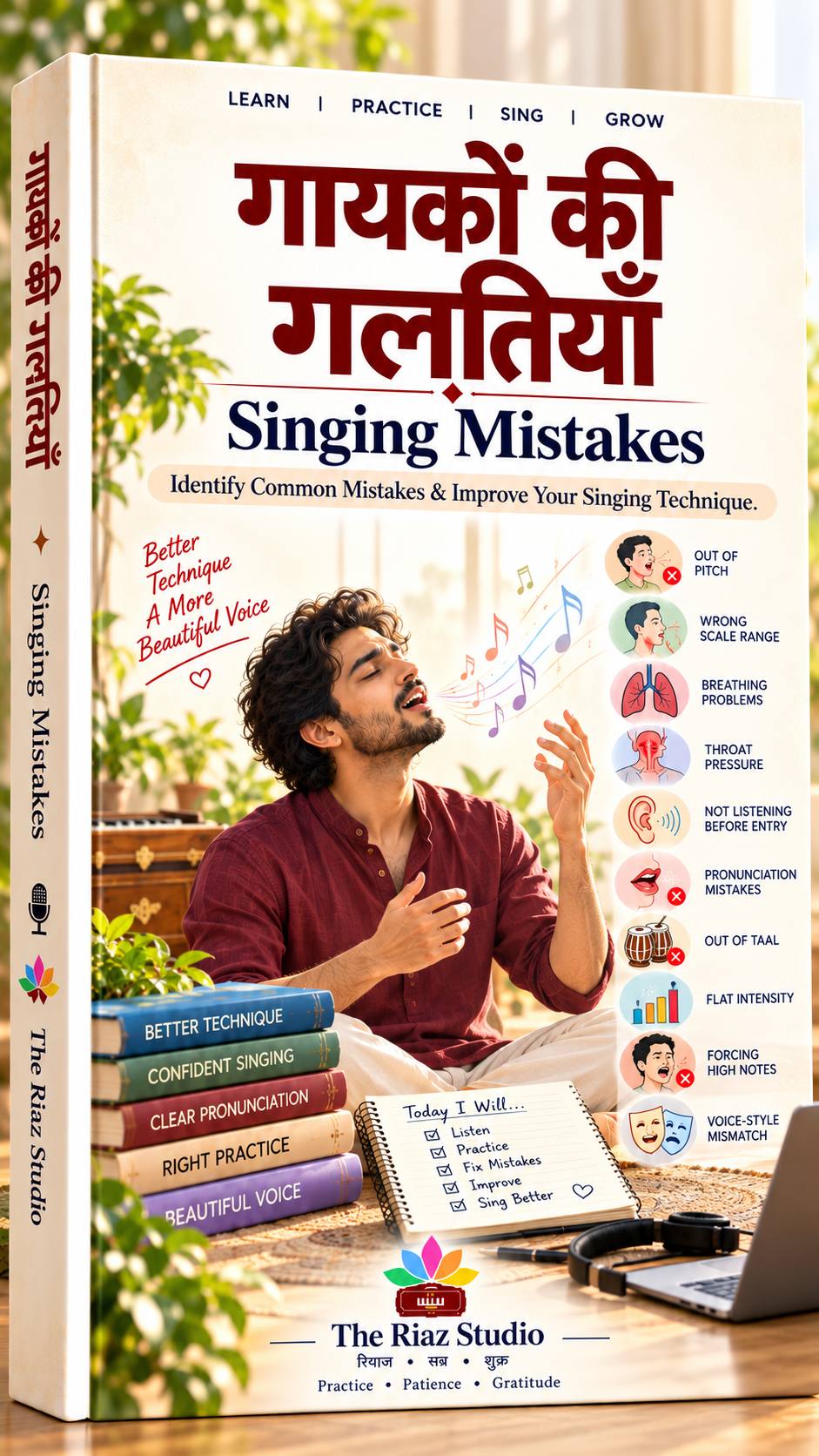 गायकी की गलतियाँ — Singing Mistakes (The Riaz Studio E-Book cover)